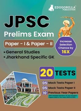portada JPSC Prelims Exam (Paper I & II) Exam 2023 (English Edition) - 10 Full Length Mock Tests and 10 Previous Year Papers with Free Access to Online Tests (en Inglés)
