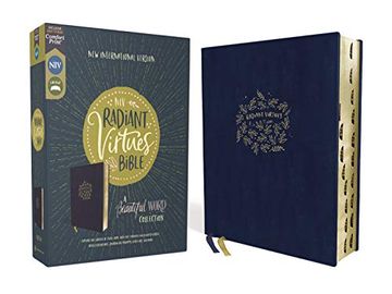 portada Niv Radiant Virtues Bible: New International Version, a Beautiful Word Collection, Leathersoft, Navy, red Letter, Thumb Indexed, Comfort Print 