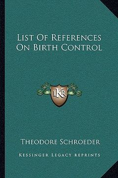 portada list of references on birth control (en Inglés)