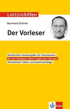 portada Lektã¼Rehilfen Bernhard Schlink "Der Vorleser": Interpretationshilfe Fã¼R Oberstufe und Abitur (en Alemán)