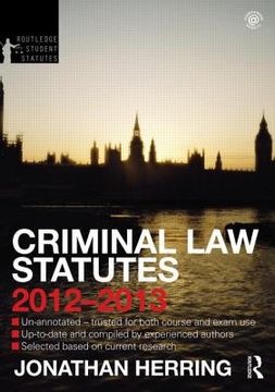 portada criminal law statutes 2012-2013 (en Inglés)