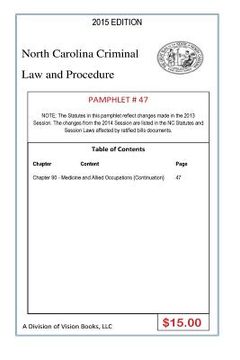 portada North Carolina Criminal Law and Procedure-Pamphlet 47 (en Inglés)