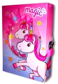 Diario para niñas con candidato y llaves, diario de unicornio, unicornio  mágico