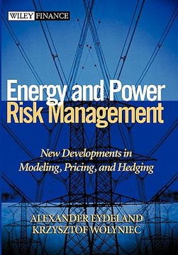 portada energy and power risk management: new developments in modeling, pricing, and hedging (en Inglés)