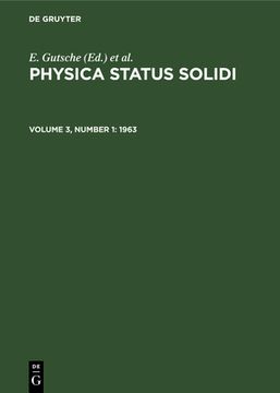 portada Physica Status Solidi, Volume 3, Number 1, Physica Status Solidi (1963) 
