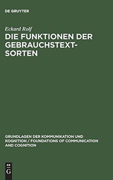 portada Die Funktionen der Gebrauchstextsorten (Grundlagen der Kommunikation und Kognition (in German)