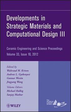 portada Developments in Strategic Materials and Computational Design III, Volume 33, Issue 10
