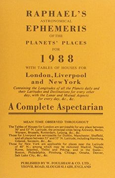 portada Raphael's Astronomical Ephemeris of the Planets' Places for 1988 With Tables of Houses for London, Liverpool and new York