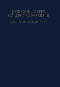 portada collected papers iii: design of experiments (in English)