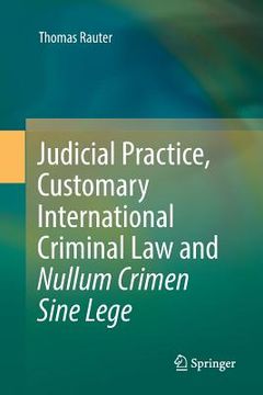 portada Judicial Practice, Customary International Criminal Law and Nullum Crimen Sine Lege (en Inglés)