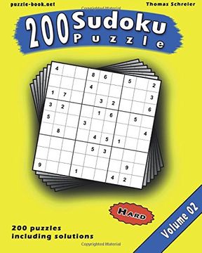 portada Sudoku: 200 Hard 9x9 Sudoku, Vol. 2: Volume 2 (200 Hard Sudoku)