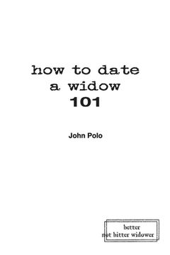 portada how to date a widow 101 (en Inglés)
