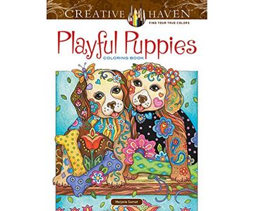 portada Creative Haven Playful Puppies Coloring Book (working title) (Creative Haven Coloring Books) (en Inglés)