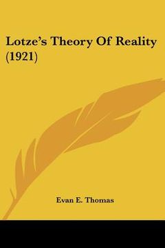 portada lotze's theory of reality (1921)