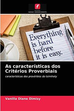 portada As Características dos Critérios Proverbiais: Características dos Provérbios do Tsimihety (en Portugués)
