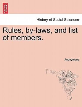 portada rules, by-laws, and list of members.