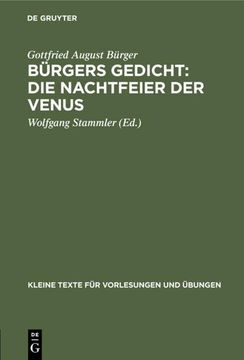 portada Bürgers Gedicht: Die Nachtfeier der Venus (in German)