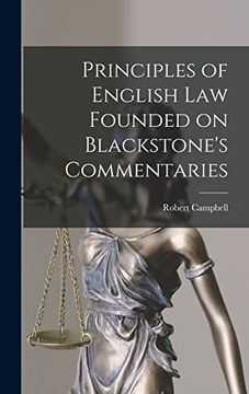 portada Principles of English law Founded on Blackstone's Commentaries (en Inglés)