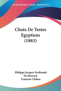 portada Choix De Textes Egyptiens (1883) (in French)