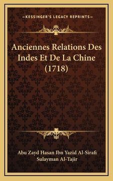 portada Anciennes Relations Des Indes Et De La Chine (1718) (en Francés)