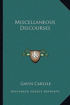 portada miscellaneous discourses (en Inglés)
