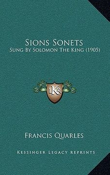 portada sions sonets: sung by solomon the king (1905) (en Inglés)