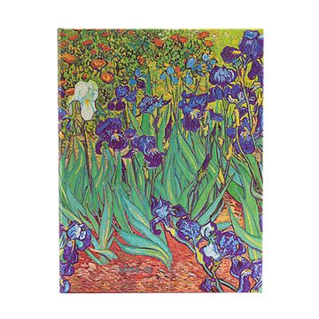 portada Paperblanks | 2024–2025 Weekly Planner | van Gogh Irises | van Gogh Irises | 18-Month | Ultra | Vertical | Elastic Band | 208 pg | 80 gsm