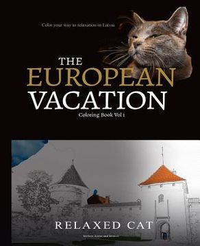 portada Relaxed Cat's European Vacation 1: A calming coloring experience (in English)