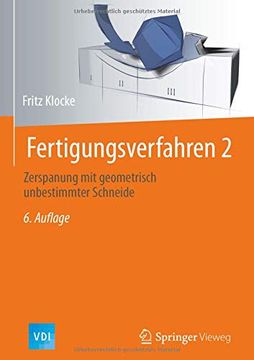 portada Fertigungsverfahren 2: Zerspanung mit Geometrisch Unbestimmter Schneide (Vdi-Buch) (in German)