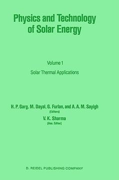 portada physics and technology of solar energy: volume 1: solar thermal applications