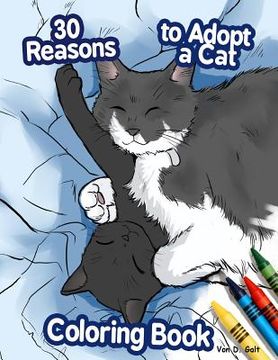 portada 30 Reasons to Adopt a Cat Coloring Book (en Inglés)