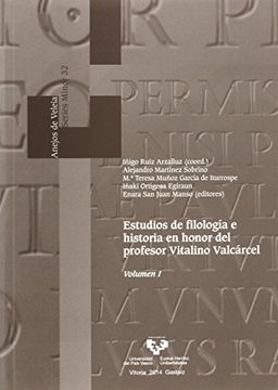 portada Estudios de filología e historia en honor del profesor Vitalino Valcárcel. Volúmenes I y II (Anejos de Veleia. Series Minor) (in Spanish)