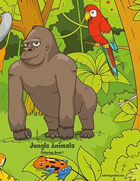portada Jungle Animals Coloring Book 1 (en Inglés)