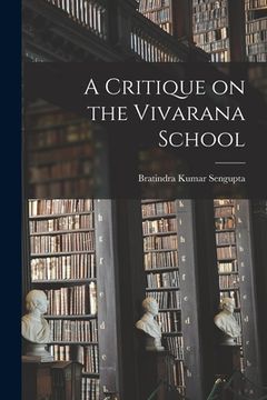 portada A Critique on the Vivarana School (en Inglés)