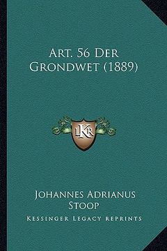portada Art. 56 Der Grondwet (1889)