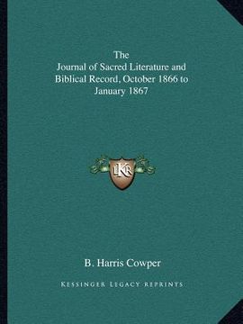 portada the journal of sacred literature and biblical record, october 1866 to january 1867 (en Inglés)
