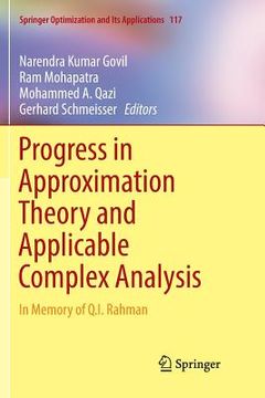 portada Progress in Approximation Theory and Applicable Complex Analysis: In Memory of Q.I. Rahman