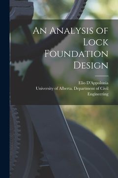 portada An Analysis of Lock Foundation Design (en Inglés)