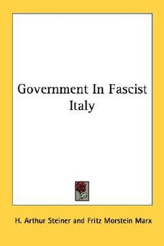 portada government in fascist italy (en Inglés)