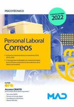 portada Personal Laboral de Correos y Telegrafos 2022. Psicotecnico (in Spanish)