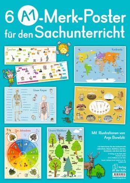 portada Merk-Poster: 6 A1-Merk-Poster für den Sachunterricht (en Alemán)