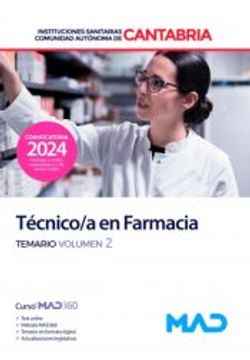 portada Tecnico/A en Framacia. Isntituciones Sanitarias de la Comunidad Autonoma de Cantabria. Temario Vol. 2