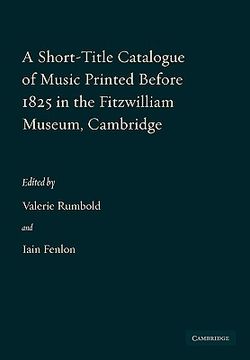 portada A Short-Title Catalogue of Music Printed Before 1825 in the Fitzwilliam Museum, Cambridge Paperback (Fitzwilliam Museum Publications) 