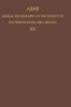 portada annual bibliography of the history of the printed book and libraries (en Inglés)
