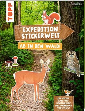 portada Expedition Stickerwelt - ab in den Wald! Stickern auf Fotohintergründen (en Alemán)