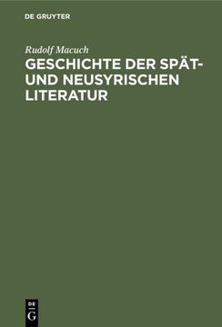 portada Geschichte der Spät- und Neusyrischen Literatur (en Alemán)