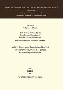 portada Untersuchungen Zur Koagulationsfähigkeit Natürlicher Und Synthetischer Latices Beim Naßspinnverfahren