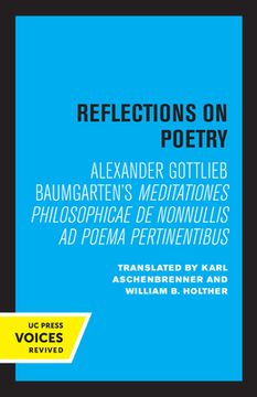 portada Reflections on Poetry: Meditationes Philosophicae de Nonnullis ad Poema Pertinentibus 