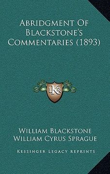 portada abridgment of blackstone's commentaries (1893)