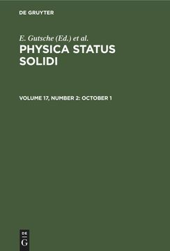 portada Physica Status Solidi, Volume 17, Number 2, October 1 